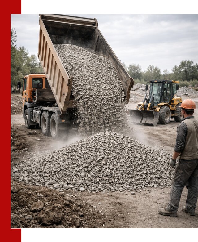 Доставка щебня в Рязани крупными и мелкими фракциями