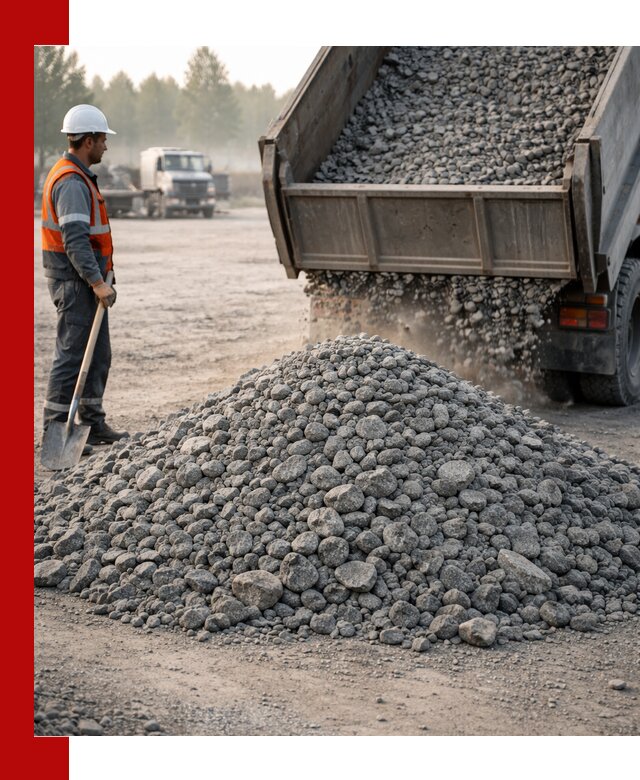 Гранитный щебень фракции 100–201 для строительства в Рязани