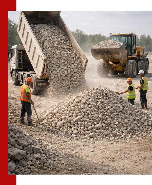 Доставка известнякового щебня фр. 40-70 в Рязани