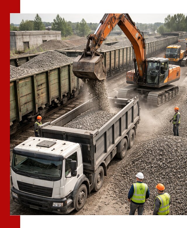 Железнодорожный щебень фракция 25–60 для поставок в Рязани