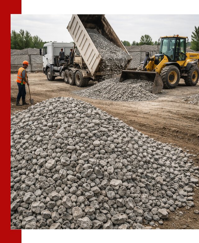 Доставка бетонного щебня фракции 40-70 в Рязани