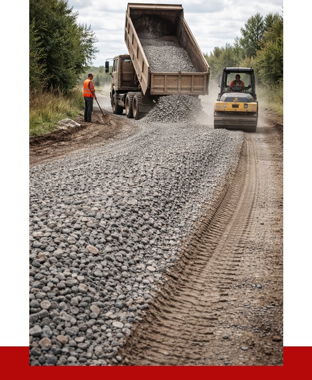 Щебень для отсыпки дороги в Рязани от 2772 р. ПРОНЕРУДРзн