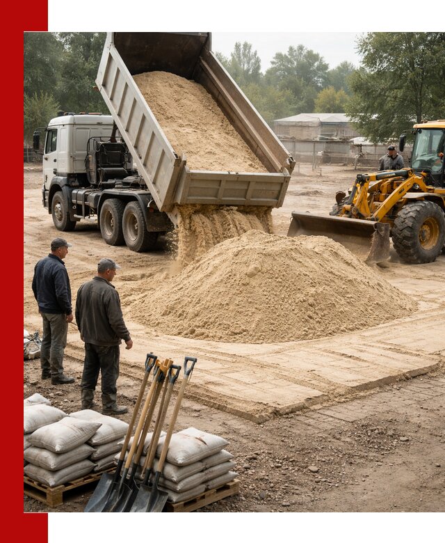 Доставка мытого песка в Рязани с самосвалами по выгодной цене
