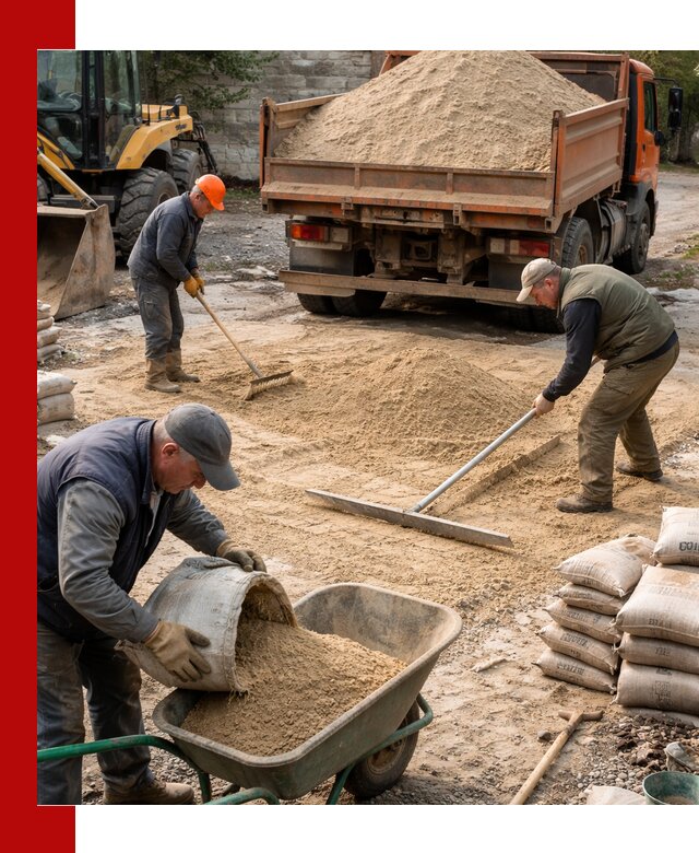Поставка песка для стяжки в Рязани с быстрой доставкой