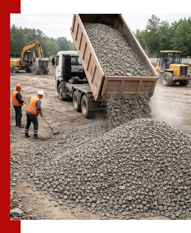 Доставка гравия фракции 40-70 в Рязани оптом и в розницу