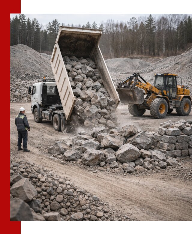 Доставка и продажа бутового гранитного камня в Рязани