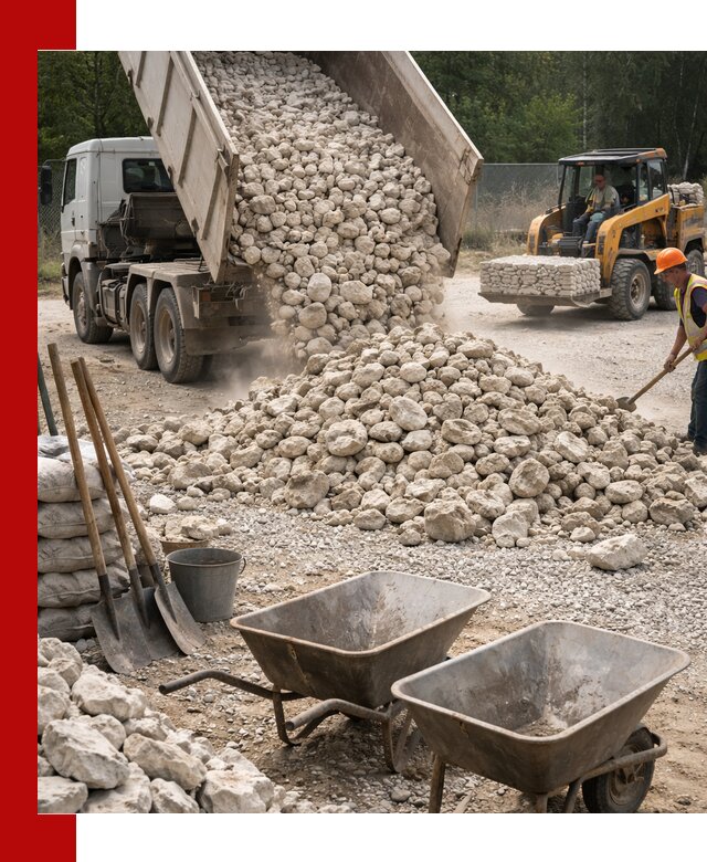 Доставка и продажа бутового известнякового камня в Рязани