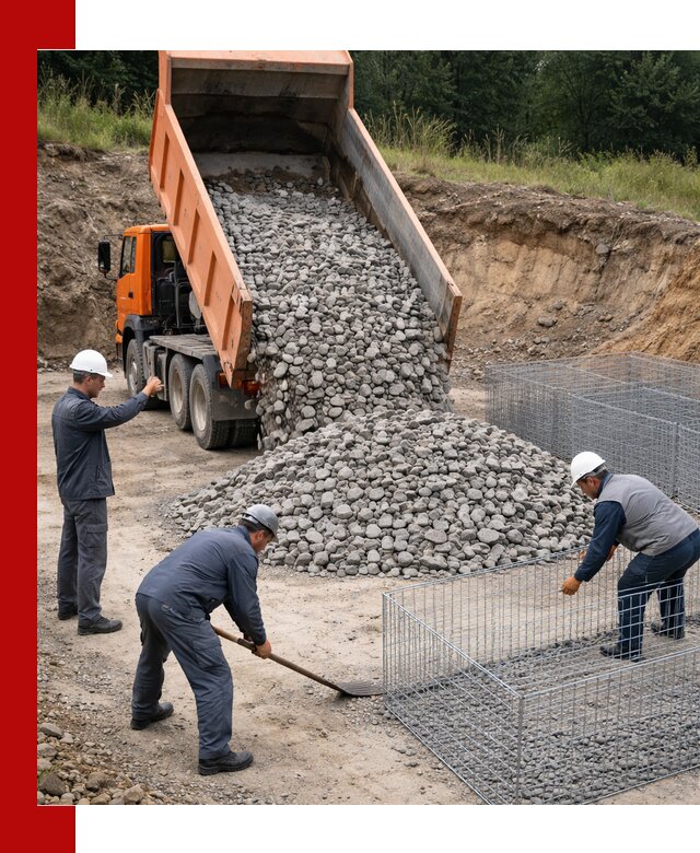 Камень для габионов с доставкой в Рязани быстро и надёжно