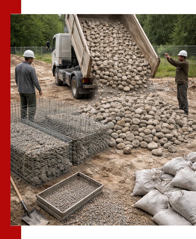 Камень для габионов фракция 70–151 в Рязани