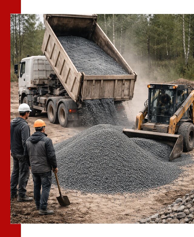 Гранитный отсев 0-5 с доставкой и разгрузкой в Рязани