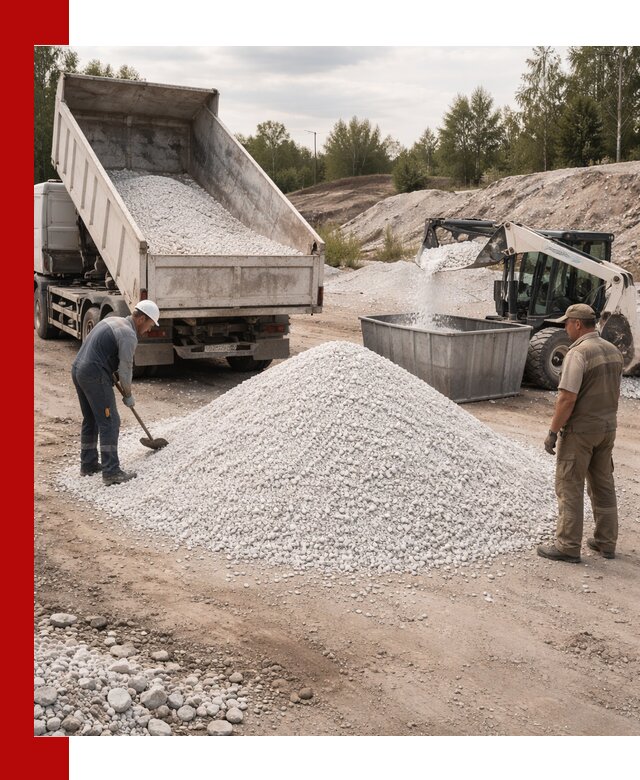 Доставка и продажа белой мраморной крошки в Рязани