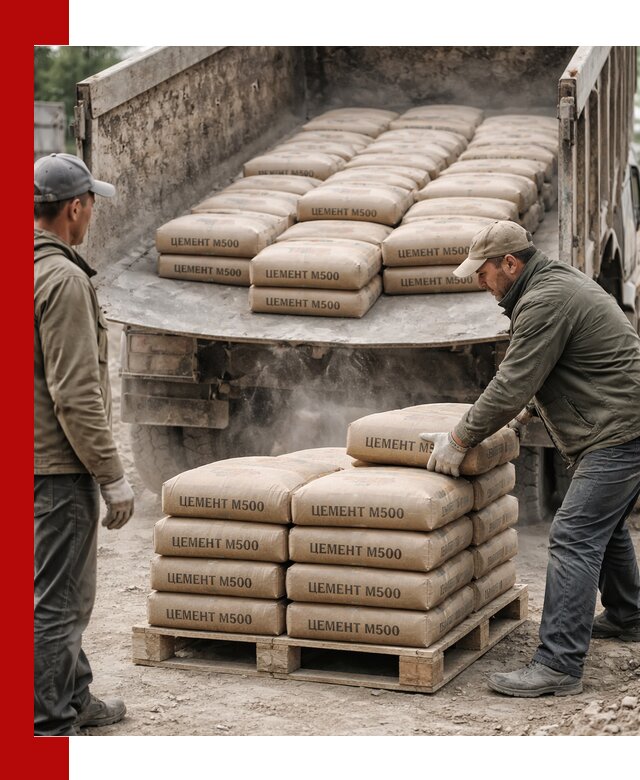 Цемент М500 с доставкой самосвалом в Рязани