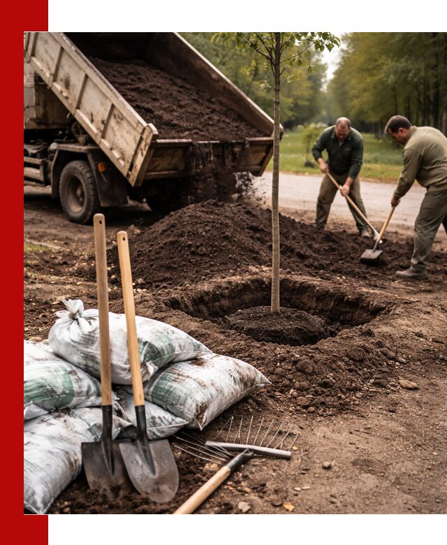 Грунт для посадки деревьев в Рязани — доставка и подготовка почвы