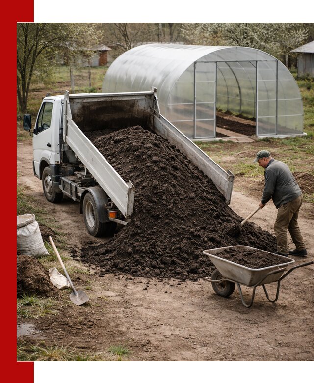 Чернозем для теплицы с доставкой в Рязани