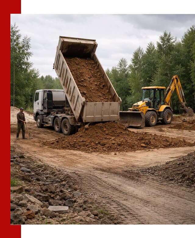 Доставка суглинка самосвалами в Рязани подсыпка и планировка