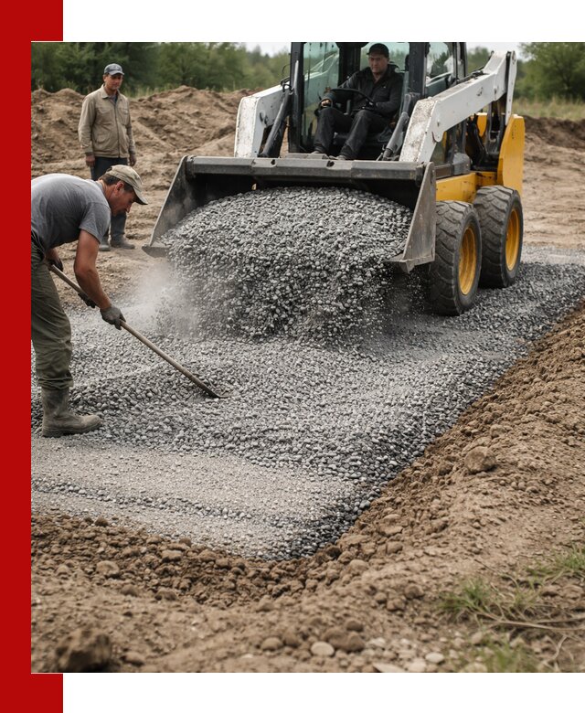 Устройство щебеночной подушки в Рязани для дорог и фундаментов